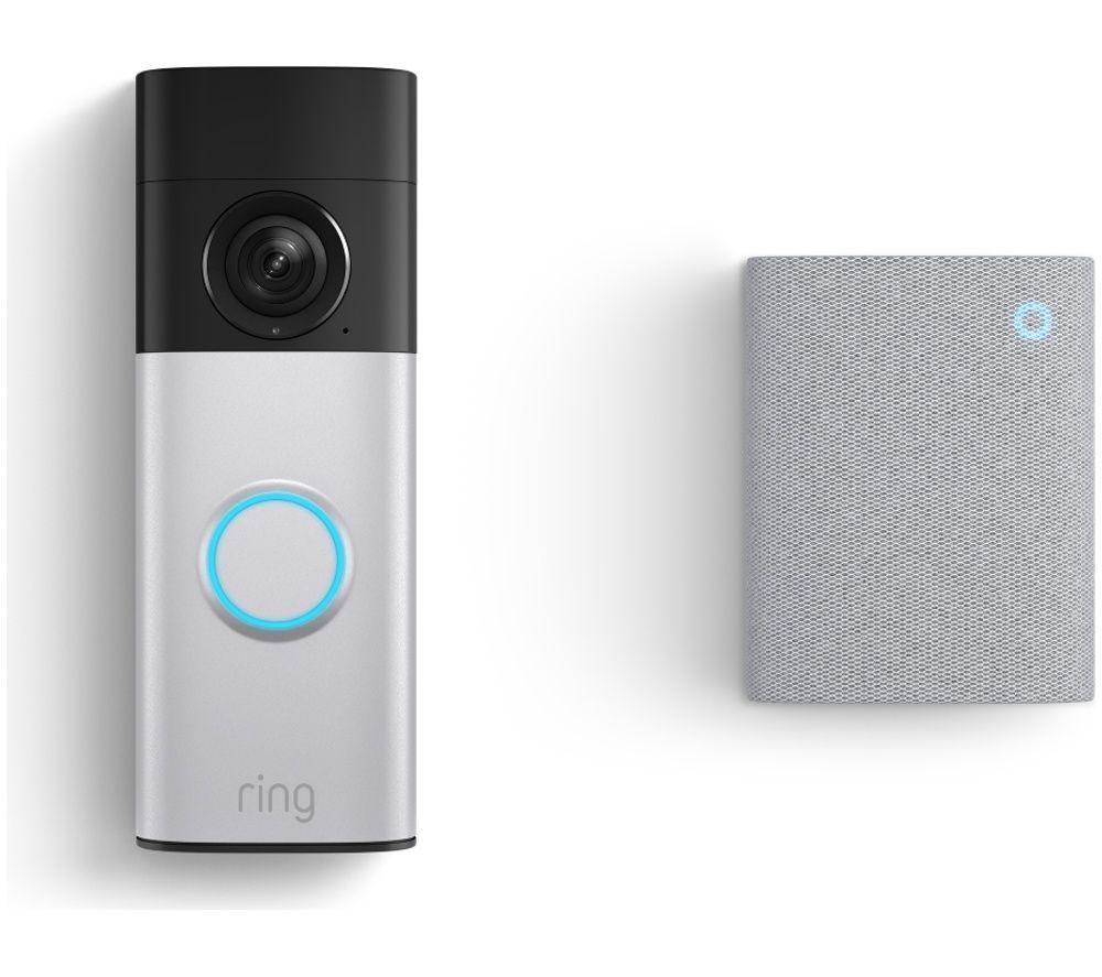 Photos - Security System / Smart Hub Ring Battery Video Doorbell Plus  & Chime (3rd Gen) - Nickel Silver, Silver/Grey (2nd Gen)