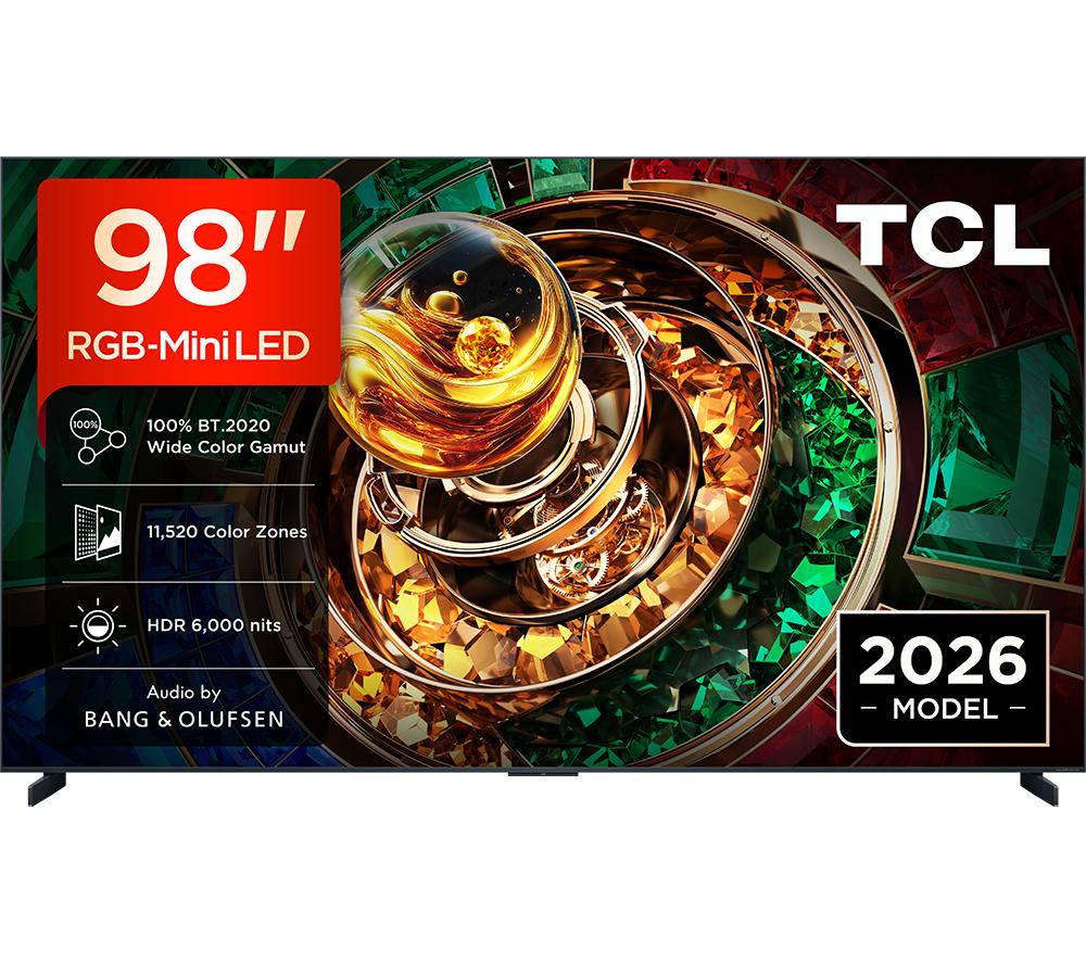 Tcl Rm9l 98" Rgb-Mini Led 4K Hdr Smart Google Tv - 98Rm9l-Uk, Black