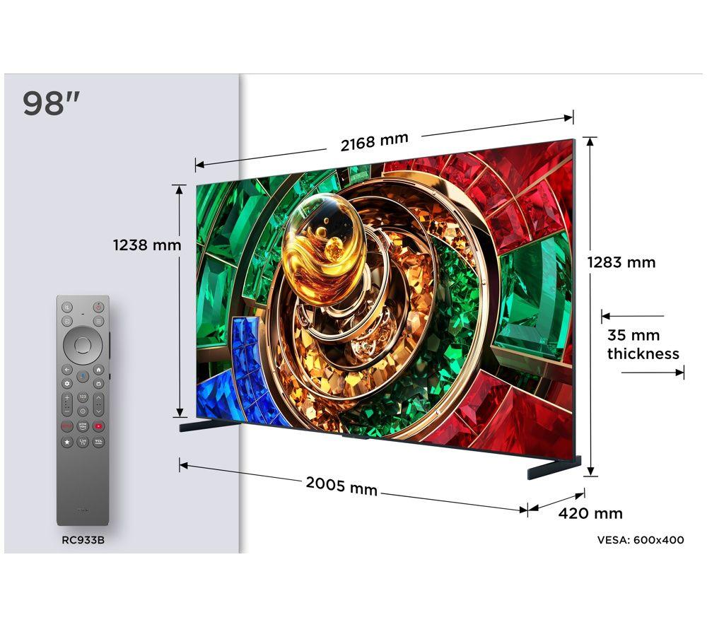 TCL RM9L 98" RGB-Mini LED 4K HDR Smart Google TV - 98RM9L-UK image number 3 of 4