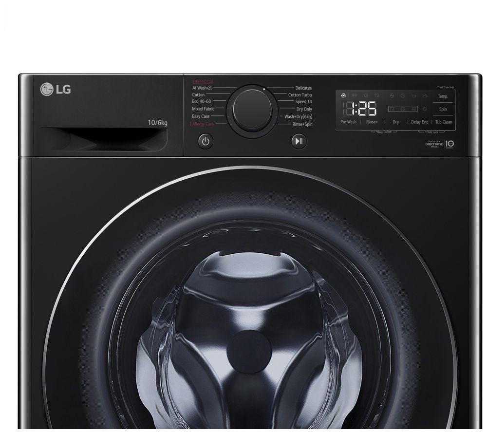 LG Series 4 AI Direct Drive FWY606NCLN1 WiFi-enabled 10 kg Washer Dryer - Black image number 2 of 5