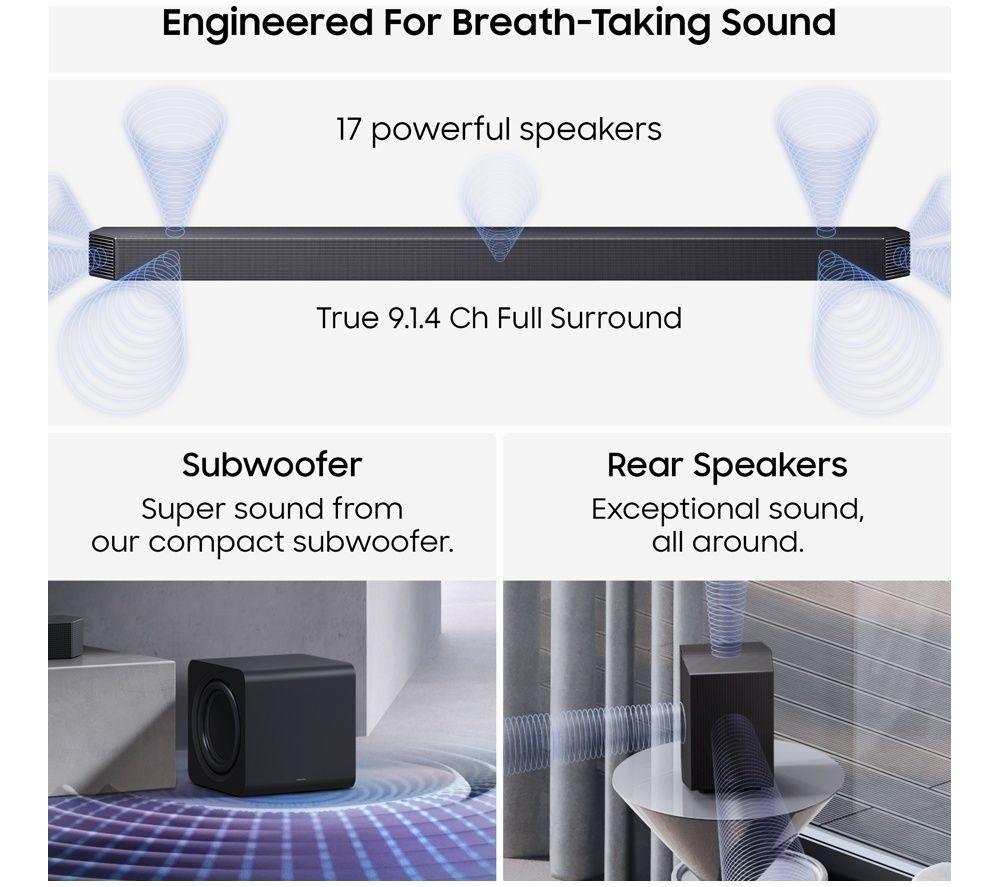 SAMSUNG HW-Q930H/XU 9.1.4 Wireless Sound Bar with Dolby Atmos image number 4 of 8