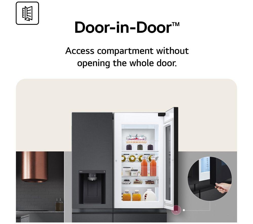 LG Fit & Max GSXE80EVBE American Style Smart Fridge Freezer &ndash; Essence Black Steel image number 6 of 6