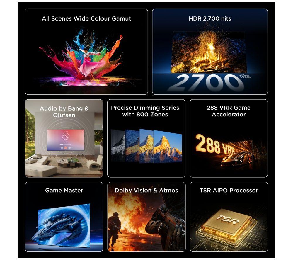 TCL C7L 55" SQD-Mini LED 4K HDR Smart Google TV - 55C7L-UK image number 5 of 5