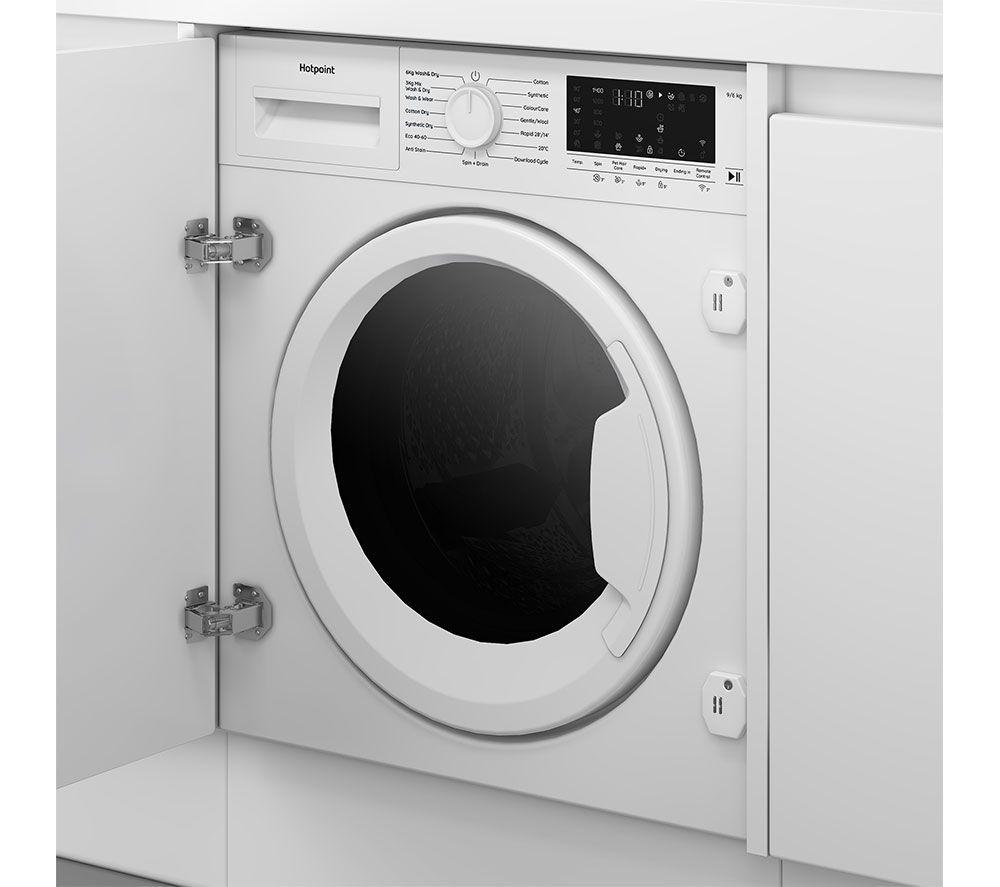 HOTPOINT BIWD961486UK Integrated WiFi-enabled 9 kg Washer Dryer - White image number 2 of 10