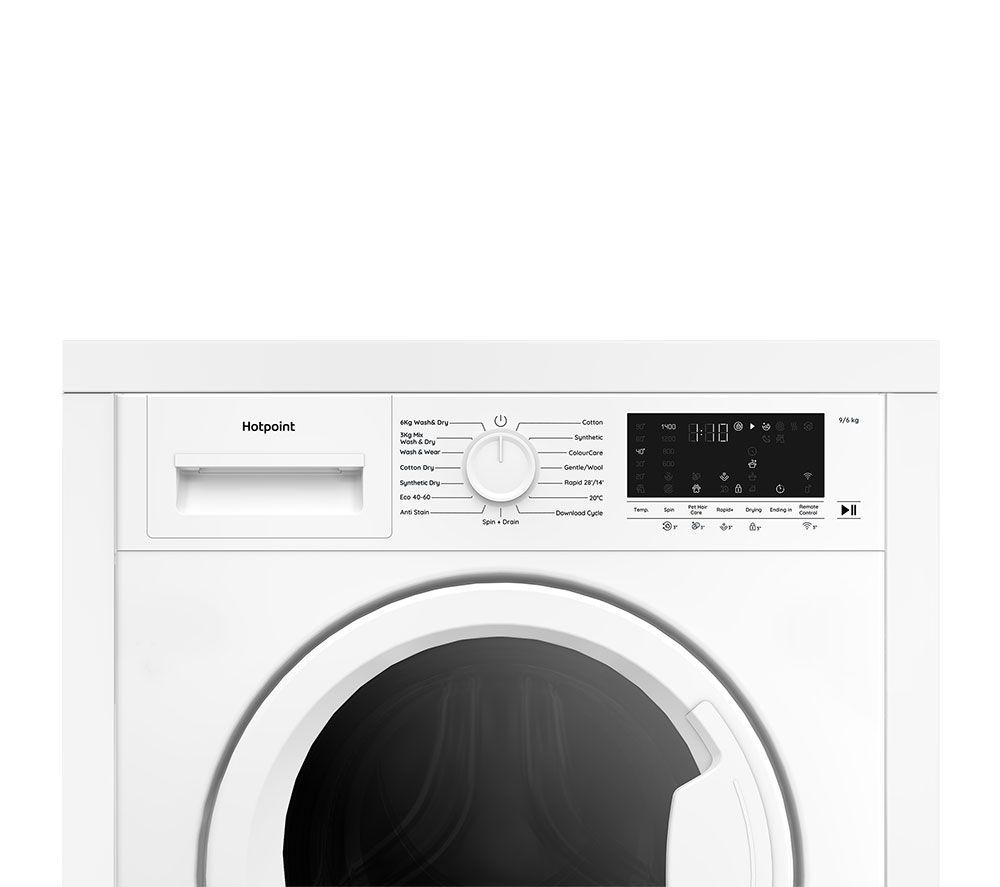 HOTPOINT BIWD961486UK Integrated WiFi-enabled 9 kg Washer Dryer - White image number 5 of 10