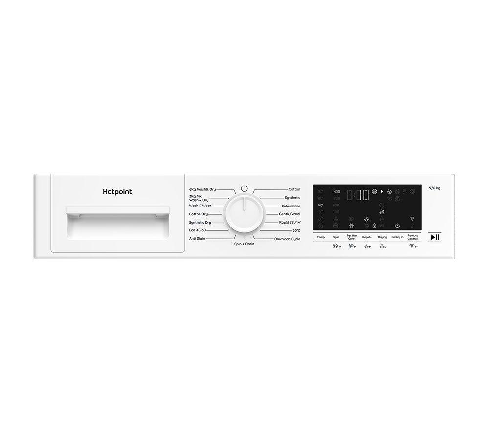 HOTPOINT BIWD961486UK Integrated WiFi-enabled 9 kg Washer Dryer - White image number 6 of 10
