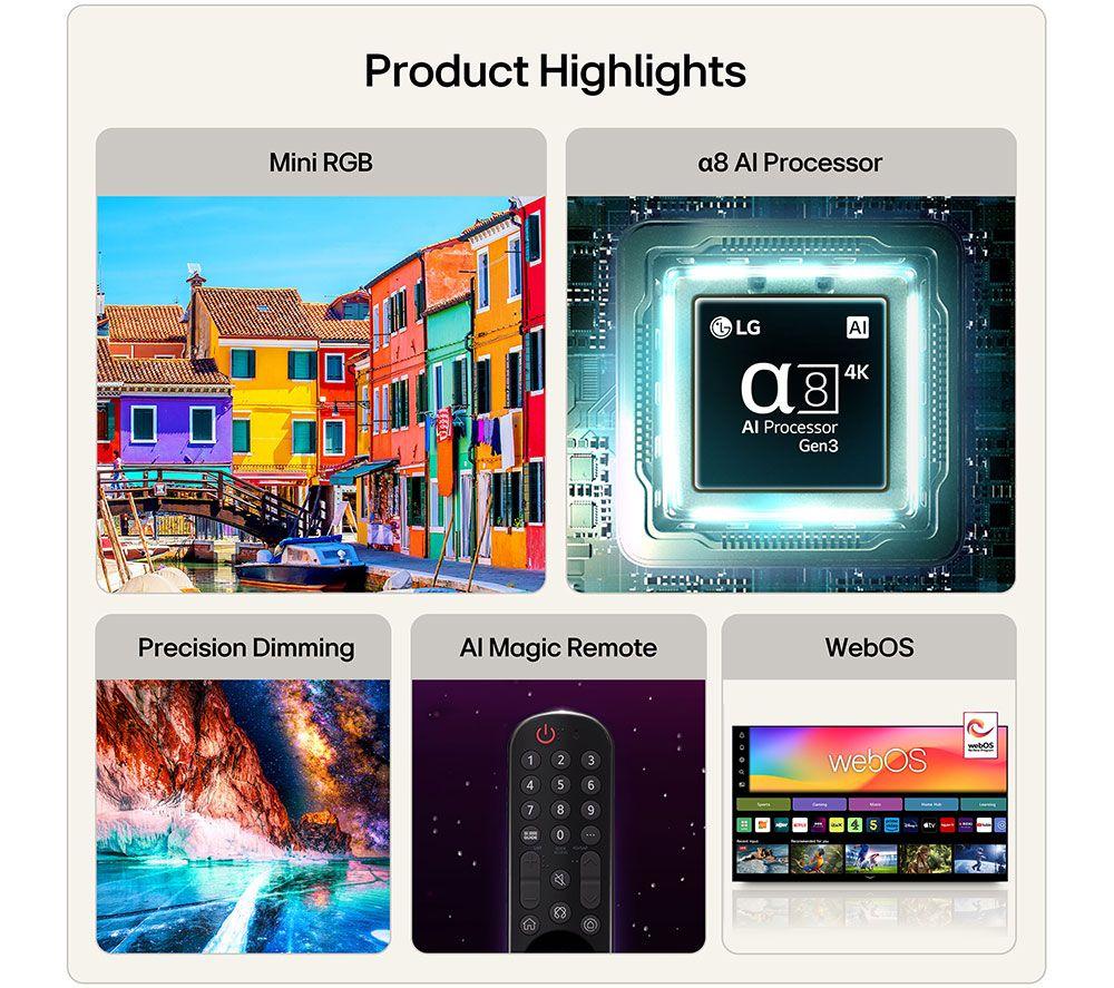 LG MRGB88 65" Mini RGB AI 4K HDR Smart TV 2026 - 65MRGB88B6B image number 2 of 12