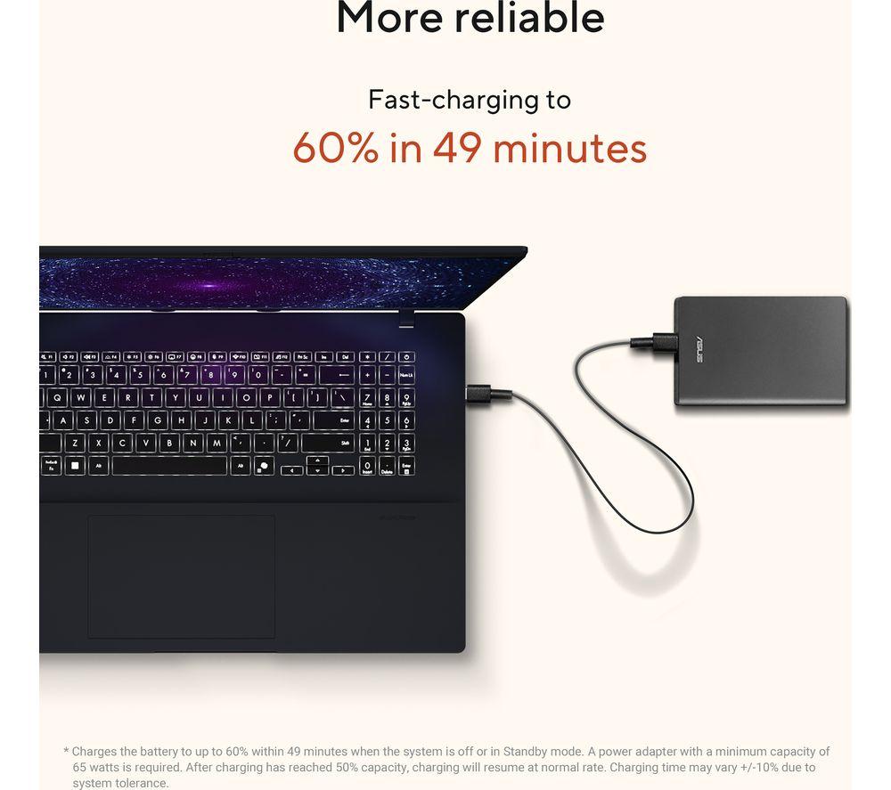 ASUS Vivobook 18 M1807GA 18" Laptop, Copilot+ PC - AMD Ryzen AI 7, 1 TB SSD, Quiet Blue image number 8 of 20