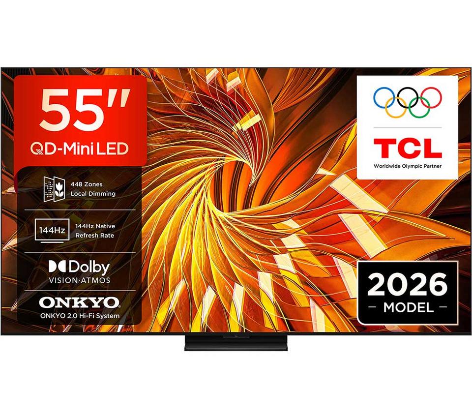 TCL A400U 55" Premium Wallpaper QD-Mini LED 4K HDR Smart Google TV 2026 - 55A400U-UK