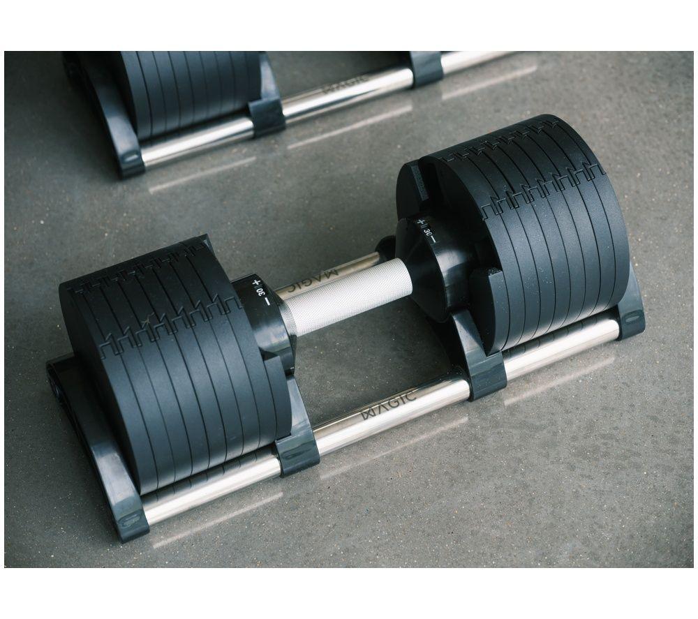MAGIC AI MFD-002 Smart Adjustable Dumbbells - Black & Silver image number 2 of 6