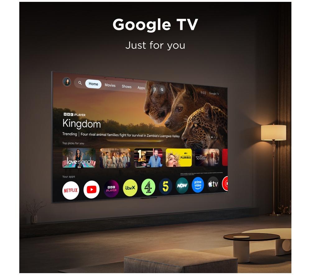 TCL A400U 65" Premium Wallpaper QD-Mini LED 4K HDR Smart Google TV 2026 - 65A400U-UK image number 10 of 13