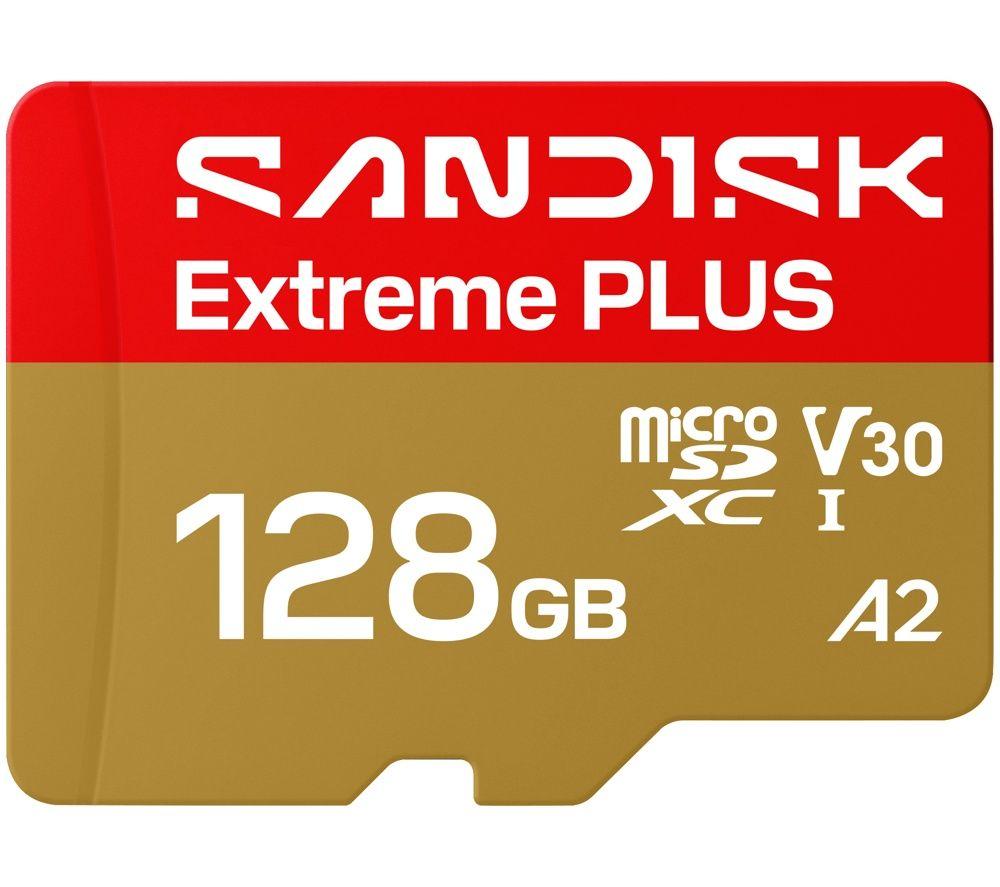 SANDISK Extreme Plus Class 30 microSDXC Memory Card - 128 GB image number 2 of 4