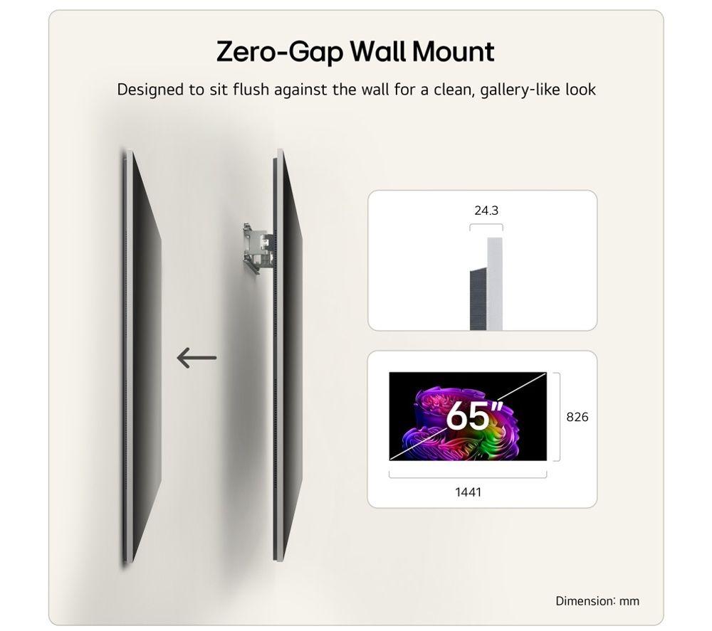 LG G6 65" OLED AI 4K HDR Smart TV 2026 (Wall Mount Version) - OLED65G64LW image number 3 of 29
