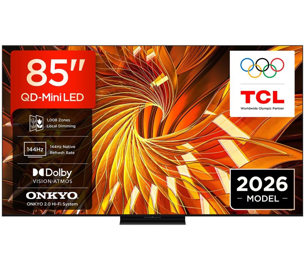 Tcl 85" A400u Premium Wallpaper Qd-Mini Led 4K Hdr Smart Google Tv 2026 - 85A400u-Uk, Black