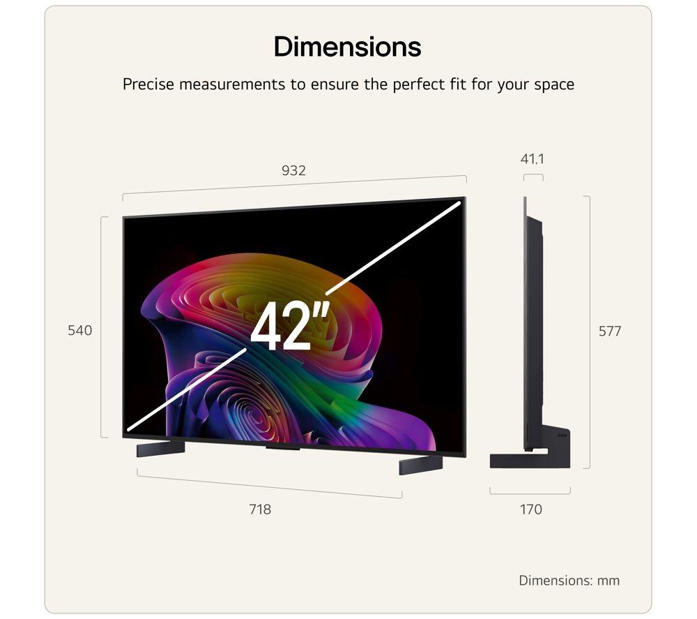 LG C6 42" OLED AI 4K HDR Smart TV 2026 - OLED42C64LA image number 2 of 19