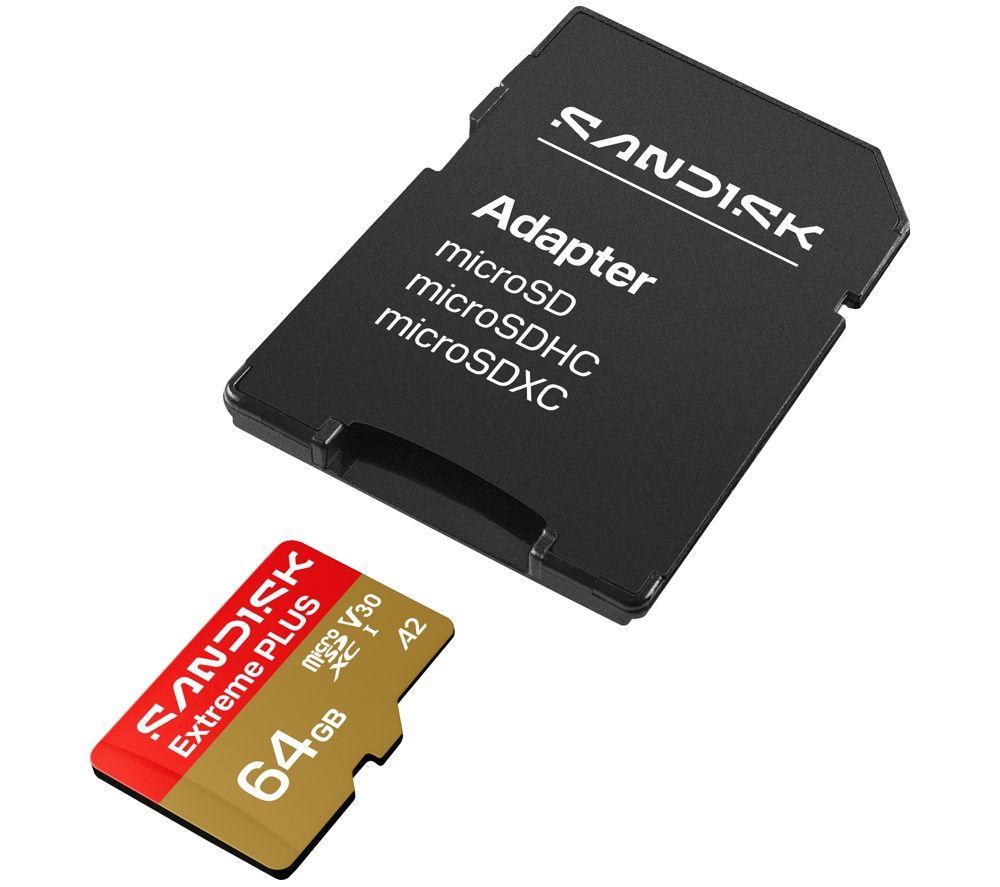 SANDISK Extreme Plus Class 10 microSD Memory Card - 64 GB image number 2 of 4