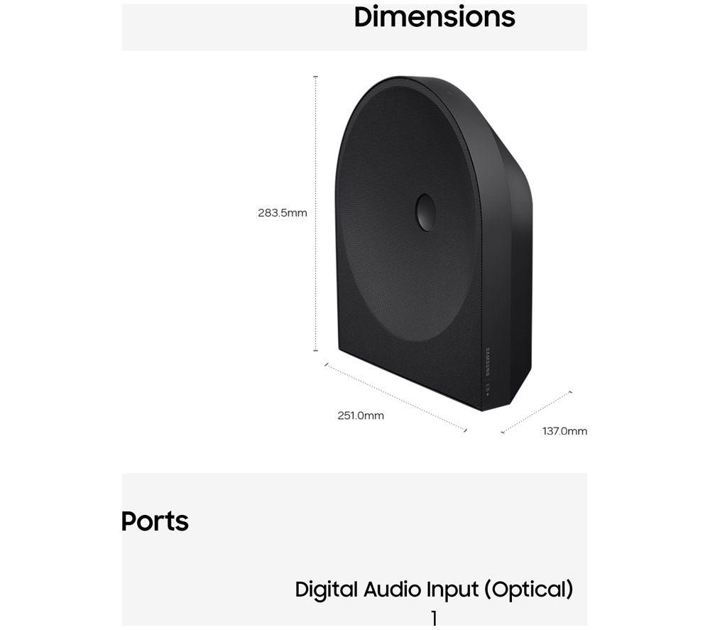 SAMSUNG Music Studio 5 HW-LS50H/XU Wireless Multi-room Speaker - Black image number 8 of 8