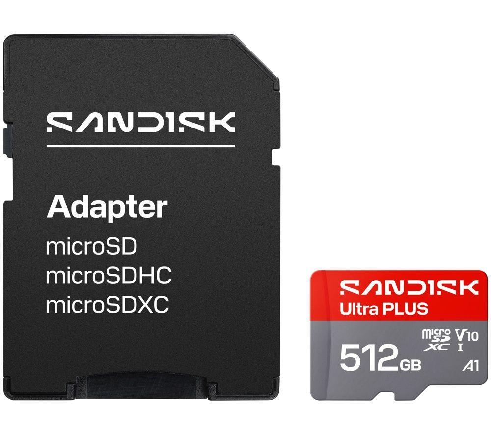 SANDISK Ultra Plus Class 10 microSD Memory Card, V10 - 512 GB