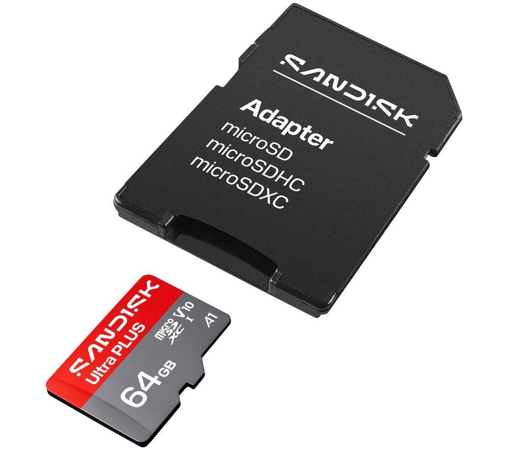 SANDISK Ultra Plus Class 10 microSD Memory Card, V10 - 64 GB image number 2 of 3