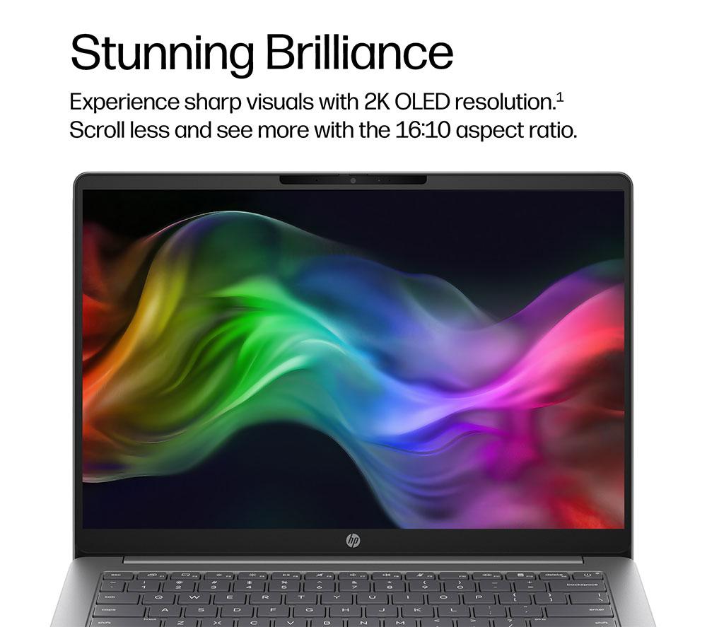 HP OmniBook 3 NGAI 14" Laptop - Snapdragon X, 512 GB SSD, Silver image number 5 of 21