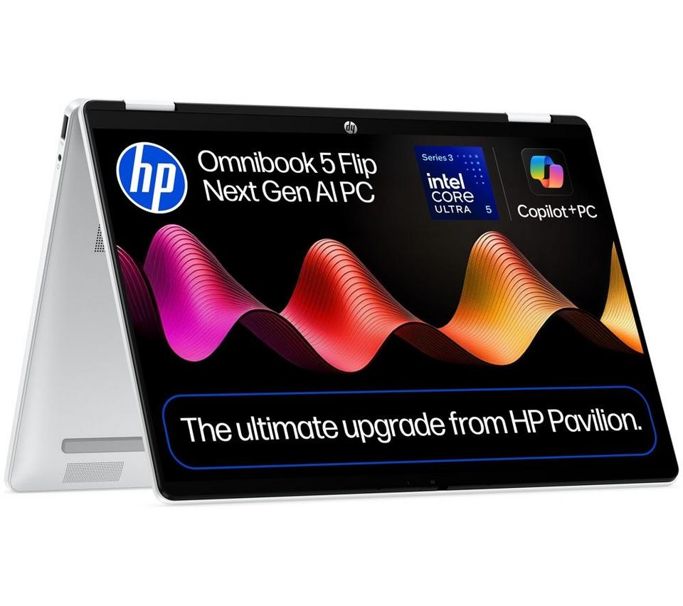 HP OmniBook 5 Flip NGAI 14" 2 in 1 Laptop - Intel® Core™ Ultra 5, 512 GB SSD, Silver