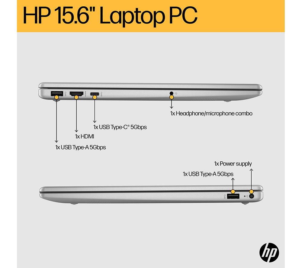 HP 15-fc1501sax 15.6" Laptop - AMD Ryzen 5, 512 GB SSD, Silver image number 10 of 21