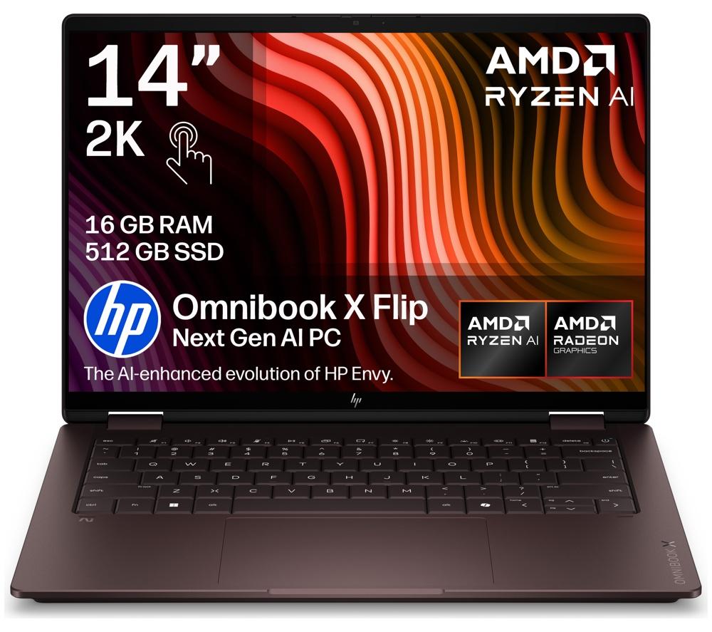 HP OmniBook X Flip NGAI 14" 2 in 1 Laptop - AMD Ryzen AI 5, 512 GB SSD, Brown image number 20 of 28