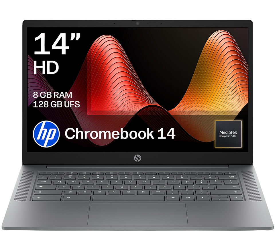 HP 14a-nm0000sax 14" Chromebook - MediaTek Kompanio 540, 64 GB eMMC, Grey