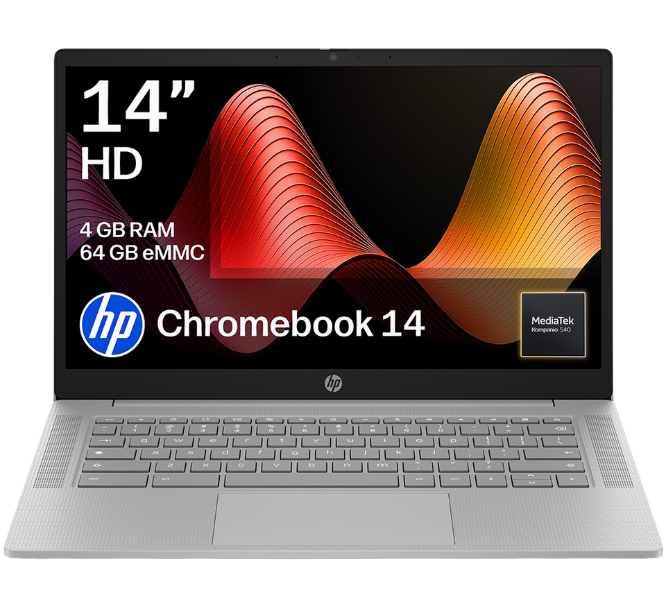 HP 14a-nm0002sax 14" Chromebook - MediaTek Kompanio 540, 128 GB UFS, Grey