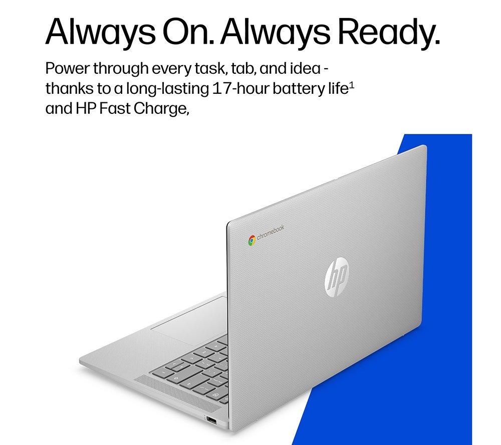 HP 14a-nm0000sax 14" Chromebook - MediaTek Kompanio 540, 64 GB eMMC, Grey image number 5 of 6