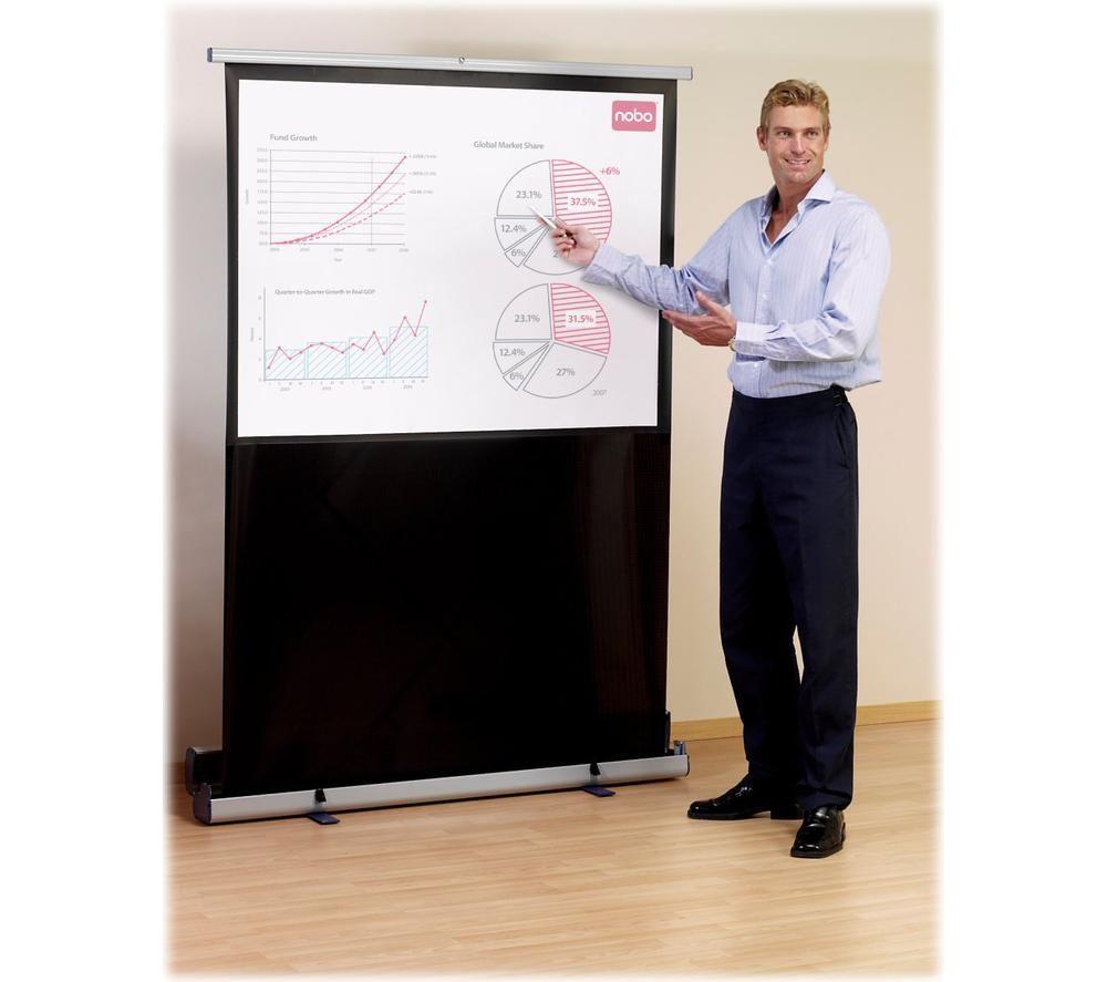 NOBO 80" Pull-up Floor Standing Projector Screen image number 2 of 18