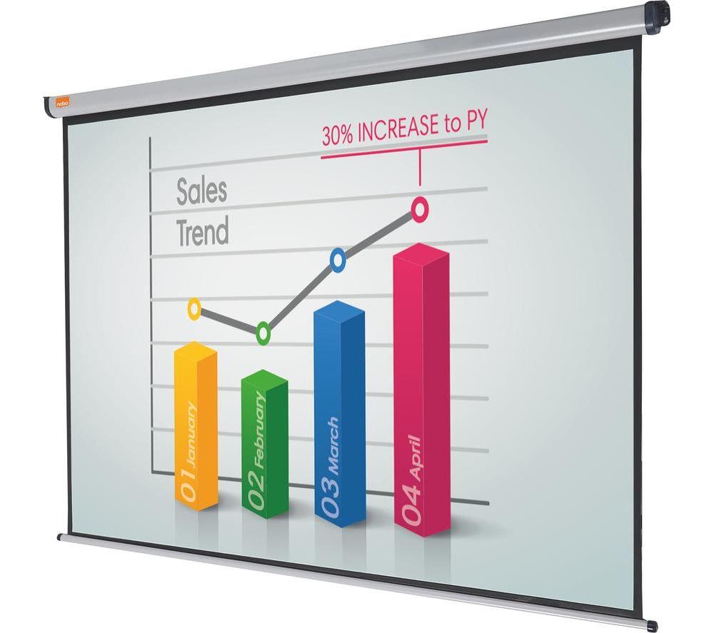 NOBO 1902393W Pull Down Projector Screen image number 2 of 6