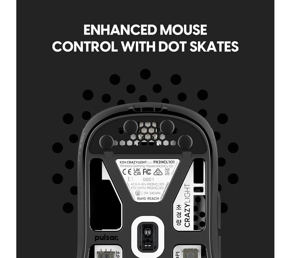 PULSAR X2H CrazyLight Mini Wireless Optical Gaming Mouse - Jet Black image number 7 of 7