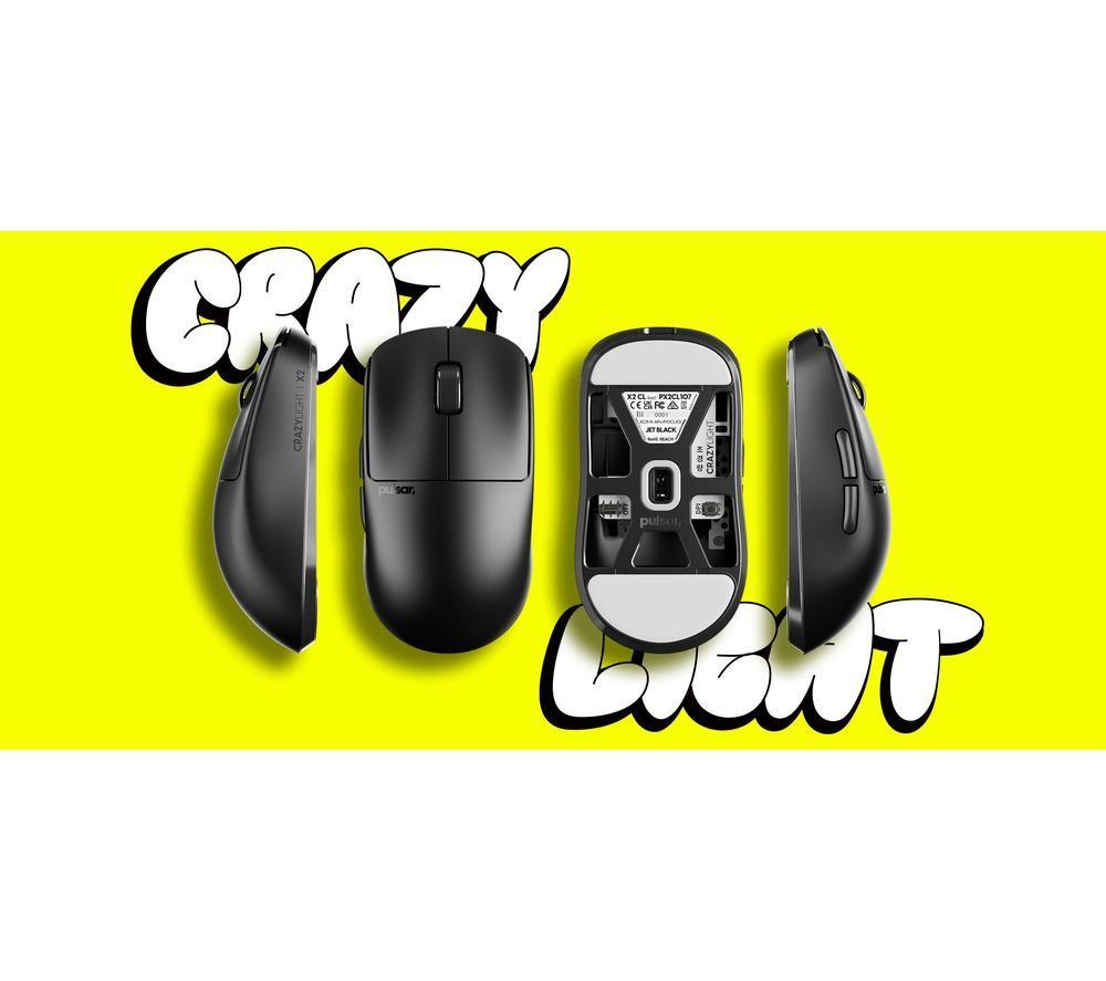 PULSAR X2H Series CrazyLight Wireless Optical Gaming Mouse - Jet Black image number 7 of 8