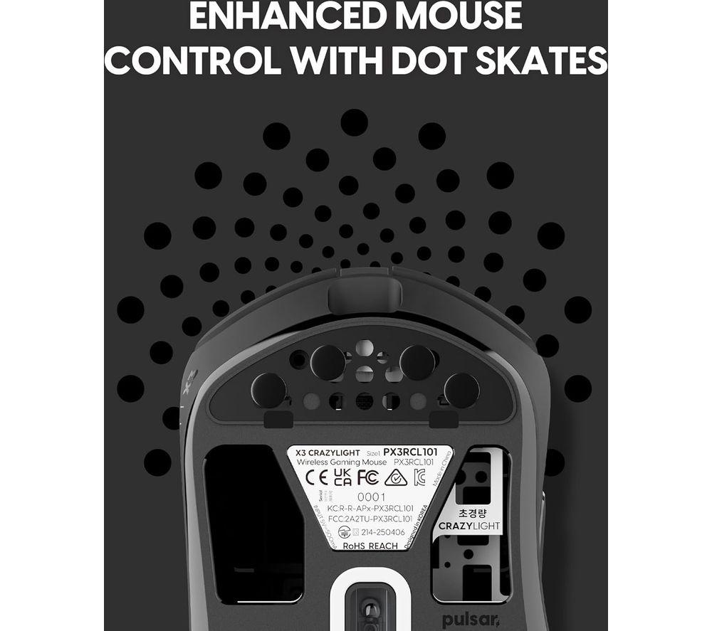 PULSAR X3 CrazyLight Mini Wireless Optical Gaming Mouse - Black image number 4 of 7