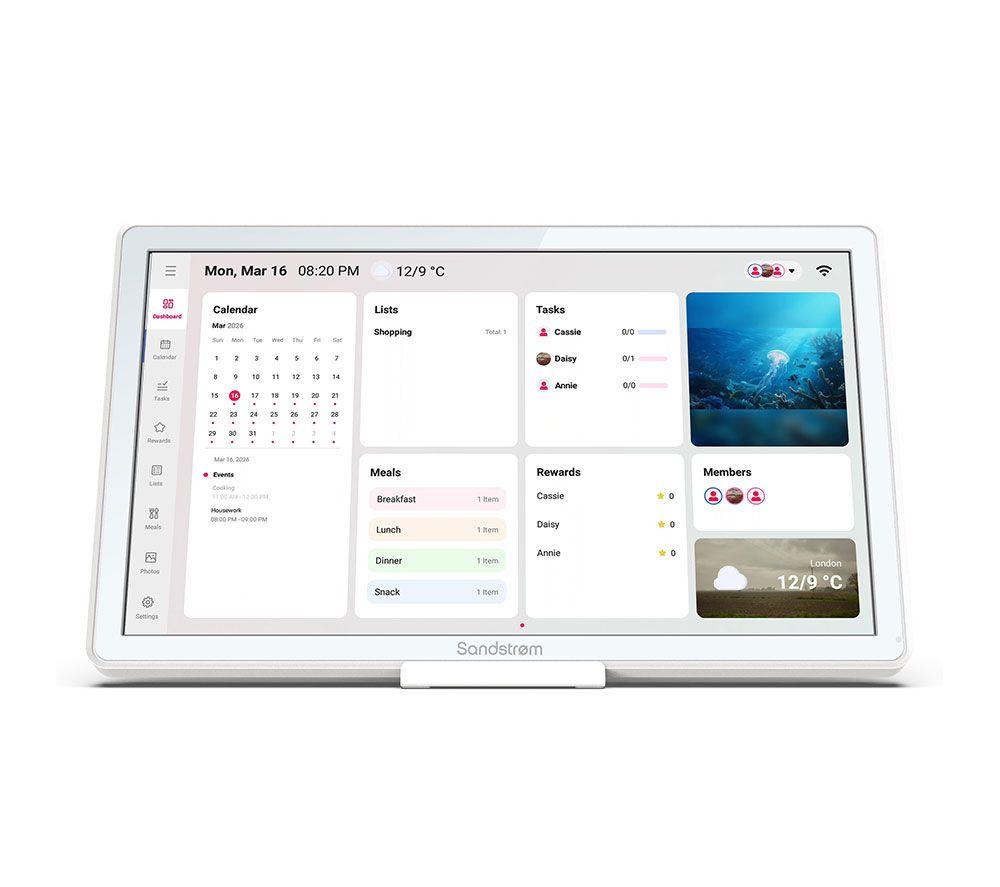Sandstrom S15SC27 15.6inch Full HD Smart Digital Calendar - White