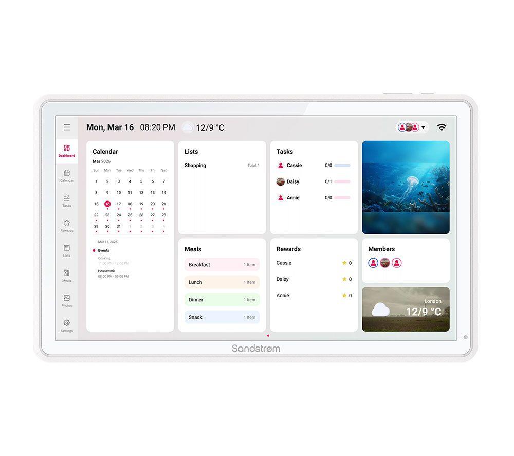 SANDSTROM S15SC27 15.6" Full HD Smart Digital Calendar - White image number 3 of 7