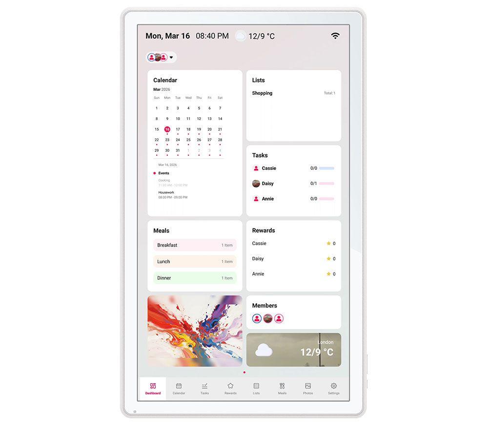 SANDSTROM S21SC27 21.5" HD Smart Digital Calendar - White image number 4 of 6