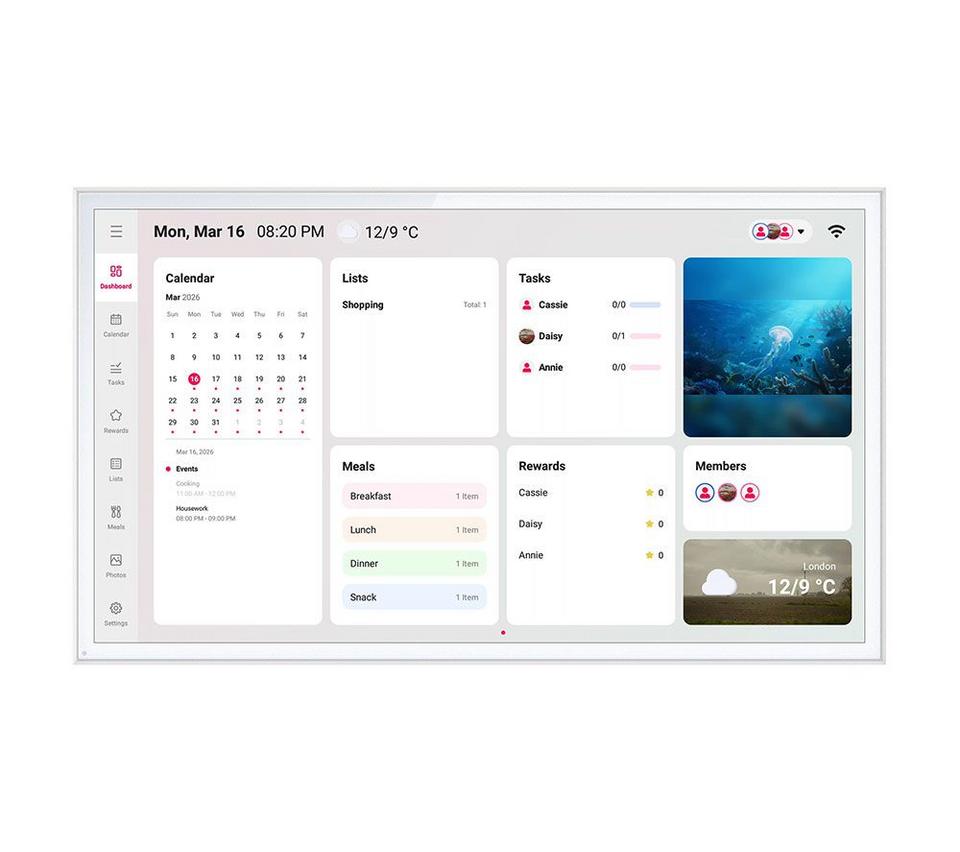 SANDSTROM S32SC27 32" HD Smart Digital Calendar - White