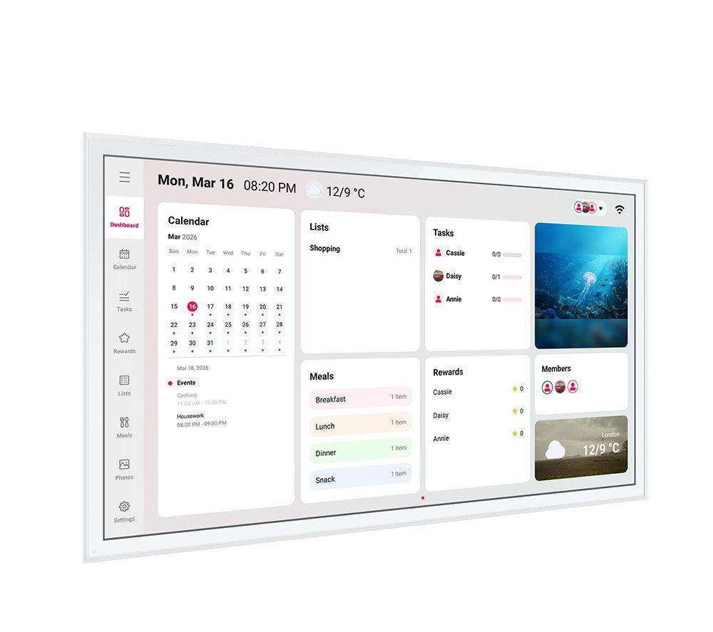 SANDSTROM S32SC27 32" HD Smart Digital Calendar - White image number 2 of 6