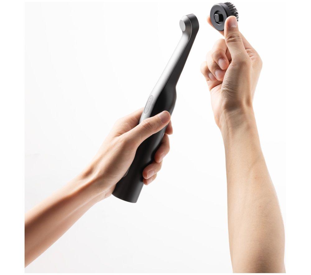 HOTO Wand 12-piece Ultimate Cordless Spin Scrubber - Black & Silver image number 5 of 6
