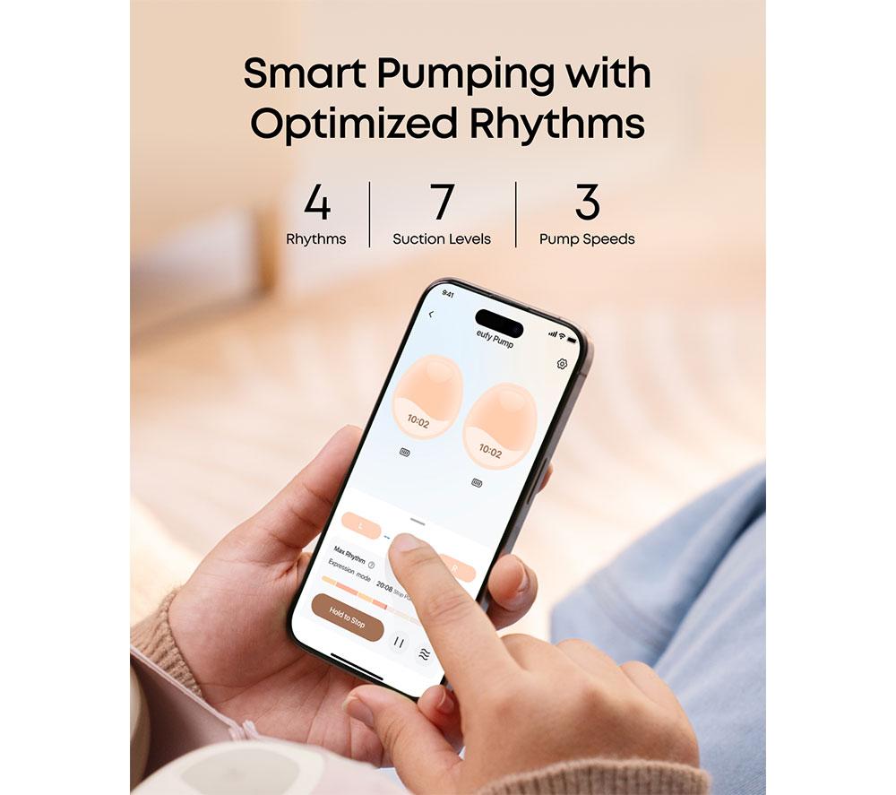 EUFY E20 Wearable Heated Electric Breast Pump - White image number 5 of 7