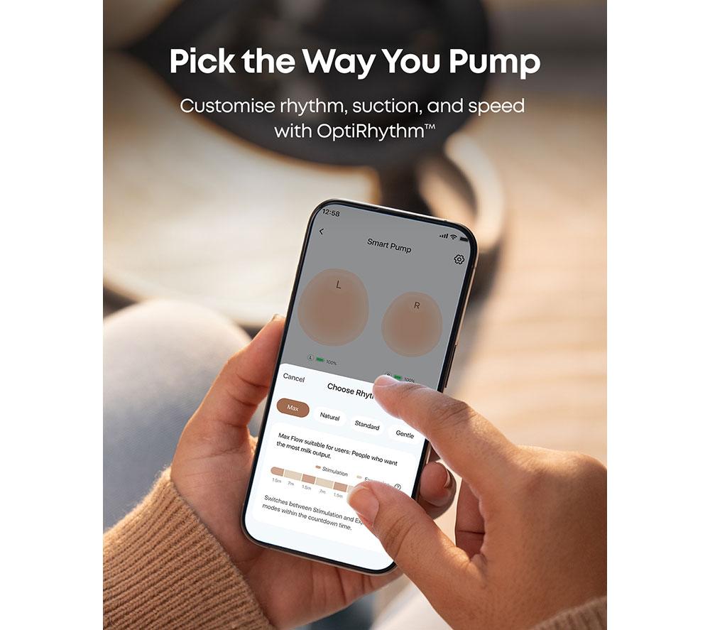 EUFY S1 Pro Wearable Heated Electric Breast Pump - Brown image number 6 of 7