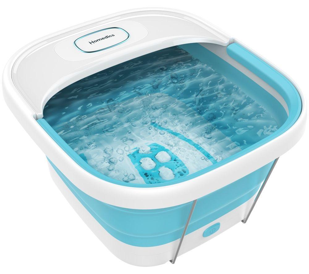 HOMEDICS Smart Space FB-70BL Collapsible Foot Spa Bath & Massager - White & Blue image number 2 of 4