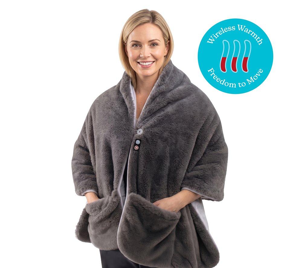 HOMEDICS Cosy Cordless Warming Shawl - Dark Grey