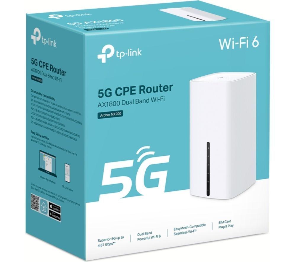 TP-LINK Archer NX200 WiFi 5G Router (AX 1800, Dual-band) & 60 GB Data Pay As You Go SIM Card Bundle image number 6 of 6