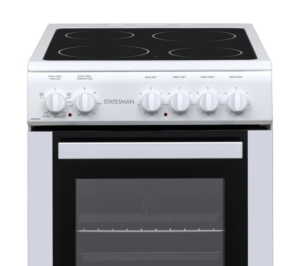STATESMAN C050ESCW 50 cm Electric Ceramic Cooker - White image number 3 of 3