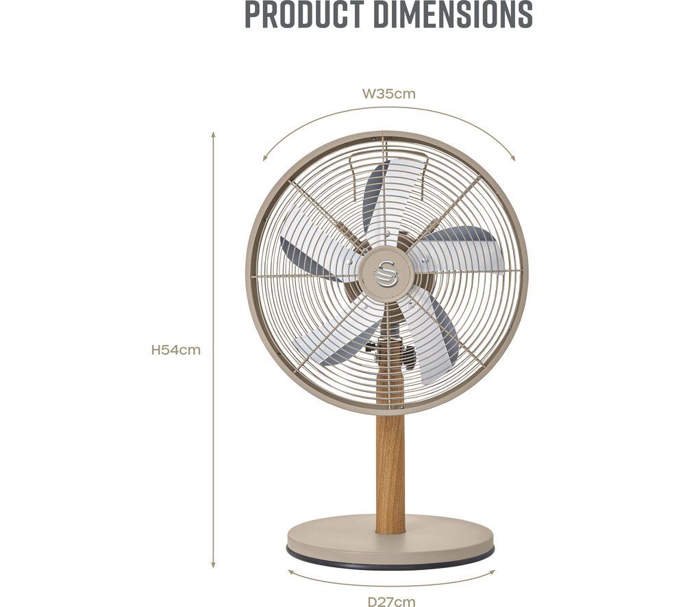 SWAN Nordic SFA16920OAT 12&rdquo; Desk Fan - Oatmeal image number 4 of 9