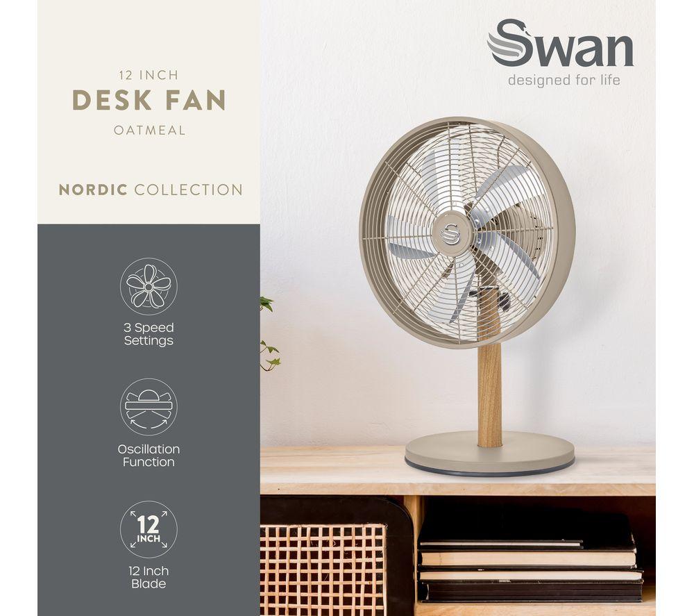 SWAN Nordic SFA16920OAT 12&rdquo; Desk Fan - Oatmeal image number 9 of 9