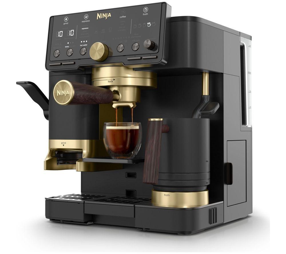 NINJA Luxe Caf&eacute; Pro by David Beckham ES771UKBK Bean to Cup Coffee Machine - Black & Gold image number 2 of 8